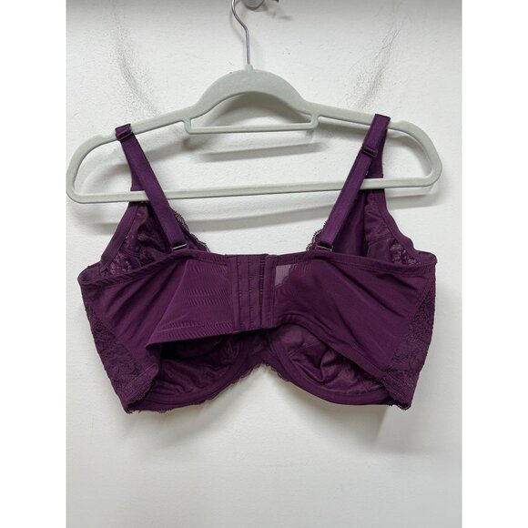 Torrid Lace Full-Coverage Bra Size 40H Plum Underwire Support plus size - Picture 5 of 8